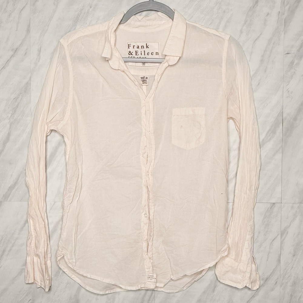 Frank & Eileen Cream Casual Button Down Shirt